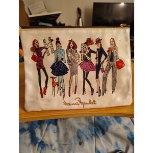 Henri Bendel Cosmetic Pouch NYC Fashion Girls Zip Clutch Bag White